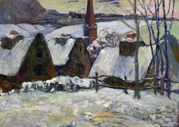 Bretonisches Dorf im Schnee, 1894